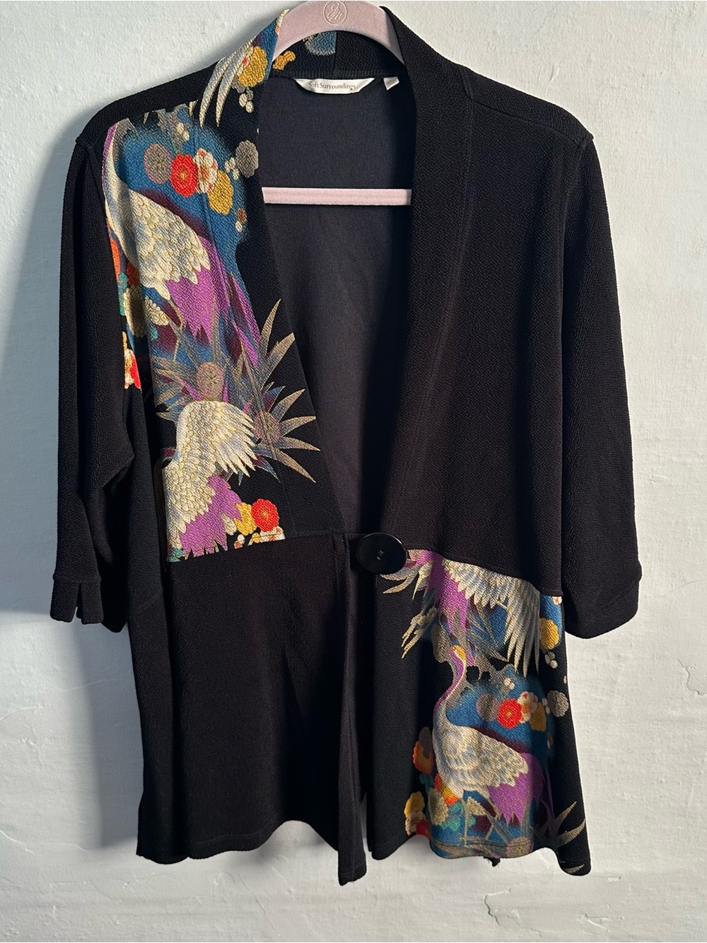 Soft Surroundings Crane Kimono Jacket